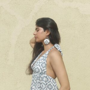 Swasti - white & Navy Blue