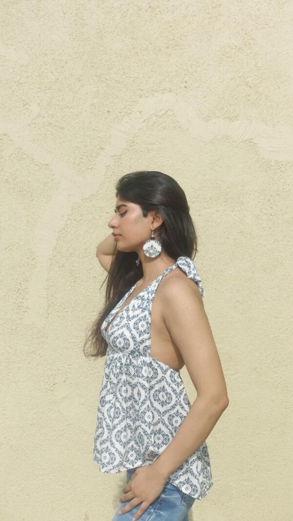Swasti - white & Navy Blue